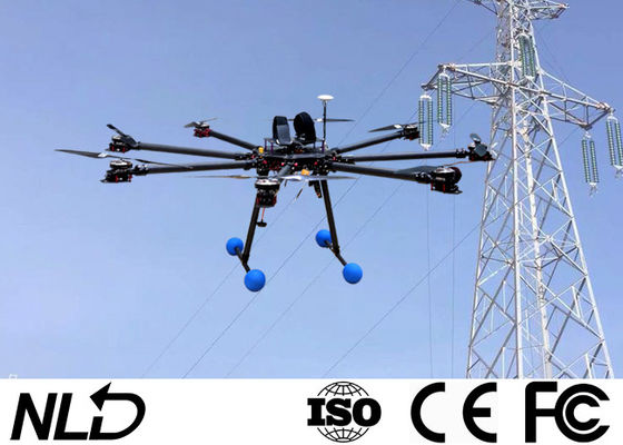 8 Axis 1500m Powerline Drone Unmanned Aerial Vehicle For Overhead Line Construction